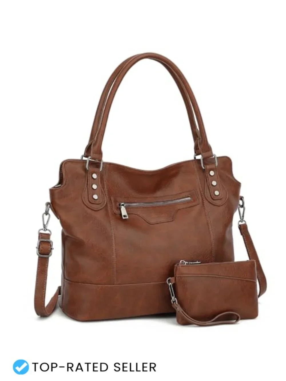 Large Vegan Leather Hobo Tote Women Crossbody Shoulder Bag with Adjustable
